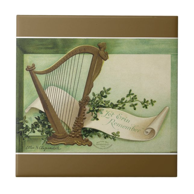 Låt Erin komma ihåg St. Patrick's Day Guld Kakelplatta (Framsidan)