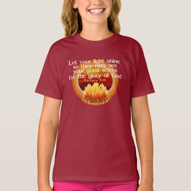Låt Ert Ljus Lysa Lägger Eld Jultröjor Tee Shirt (Framsida)