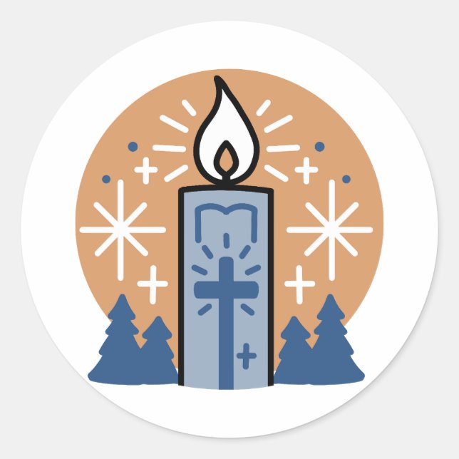 Låt Faith Shine Bright Runt Klistermärke (Framsida)