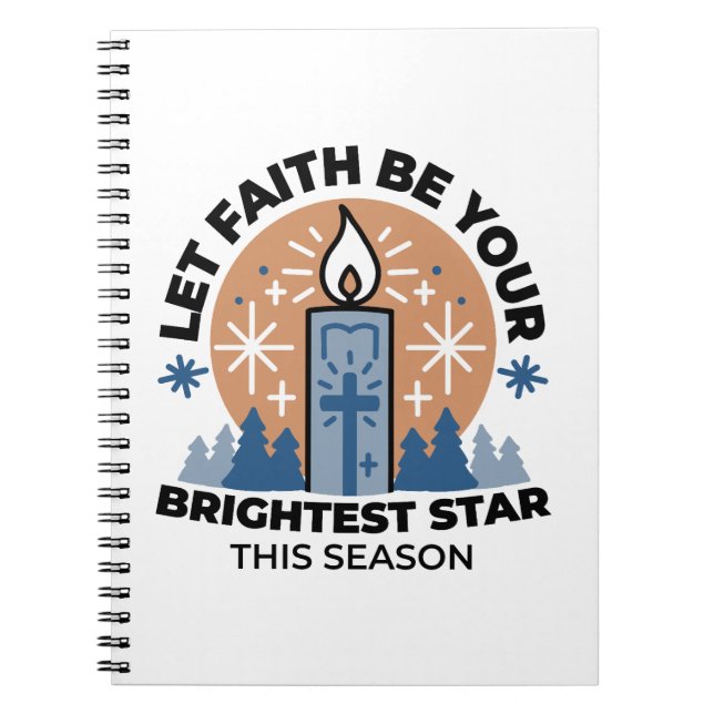 Låt Faith Shine Bright: Winter Theme Anteckningsbok (Framsidan)