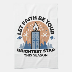 Låt Faith Shine Bright: Winter Theme Kökshandduk