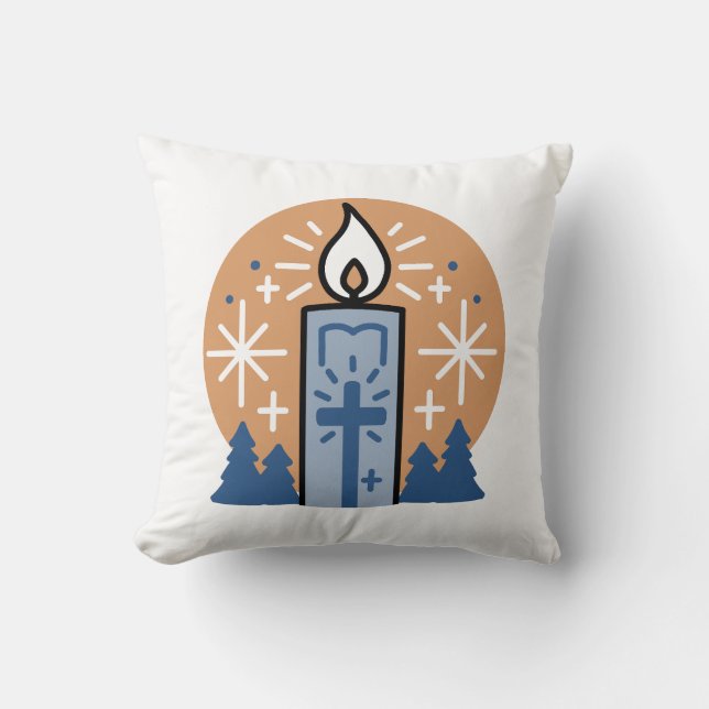 Låt Faith Shine Bright: Winter Theme Kudde (Framsida)
