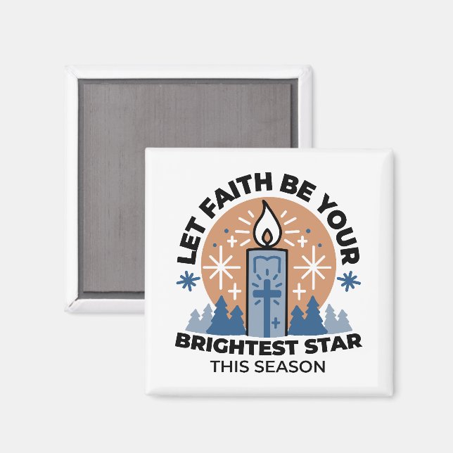 Låt Faith Shine Bright: Winter Theme Magnet (Front/Back)