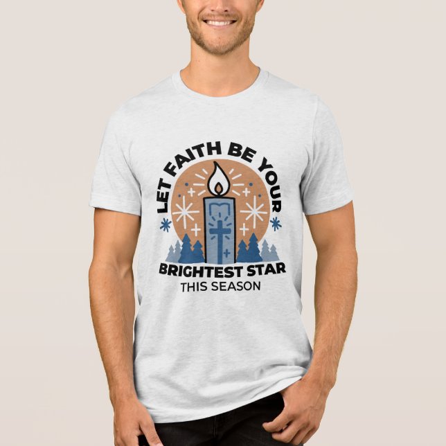 Låt Faith Shine Bright: Winter Theme T Shirt (Framsida)