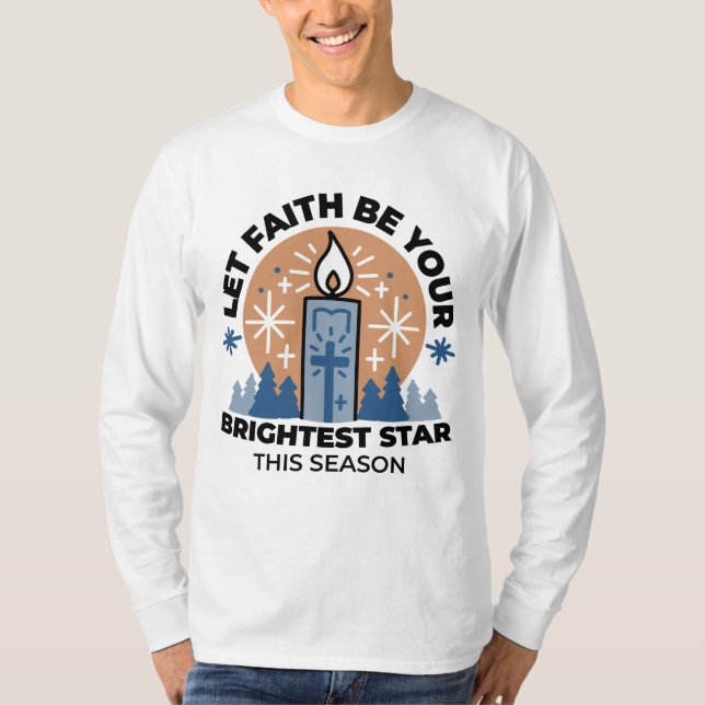 Låt Faith Shine Bright: Winter Theme T Shirt (Framsida)