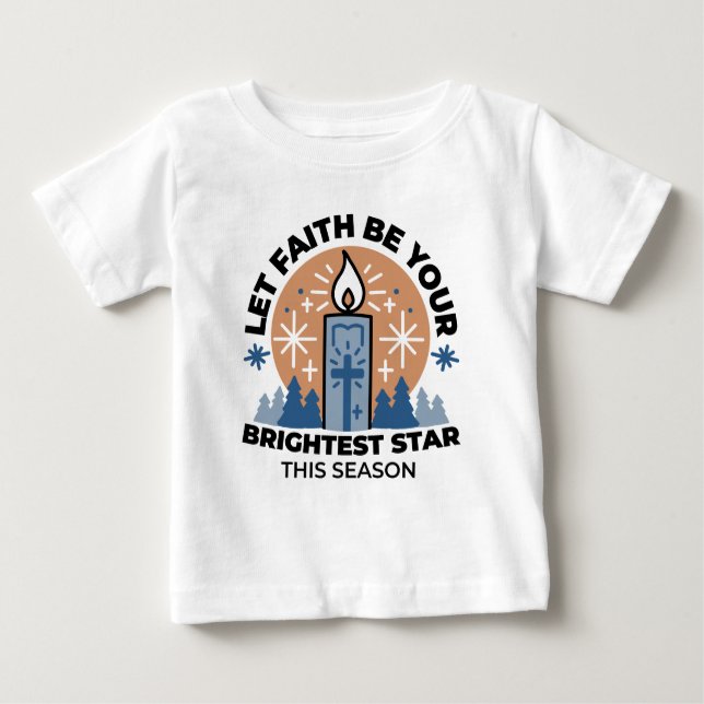Låt Faith Shine Bright: Winter Theme T Shirt (Framsida)
