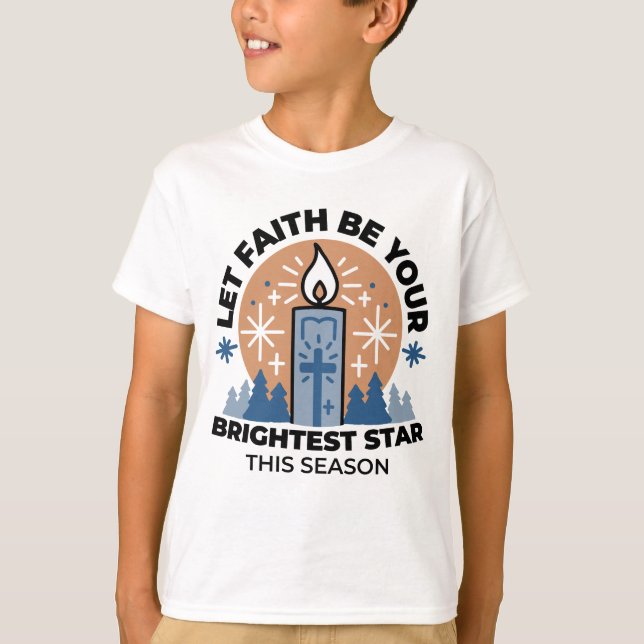 Låt Faith Shine Bright: Winter Theme T Shirt (Framsida)