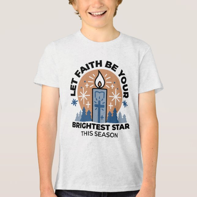 Låt Faith Shine Bright: Winter Theme T Shirt (Framsida)