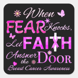 Låt FAITH svara på dörren Fyrkantigt Klistermärke