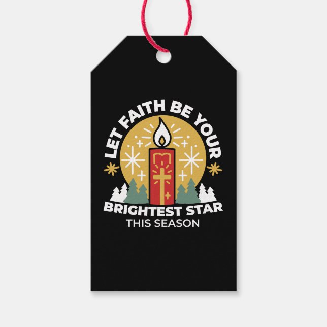 Låt Faith vara din ljusaste stjärna-ljusa konst Presentetikett (Framsidan)