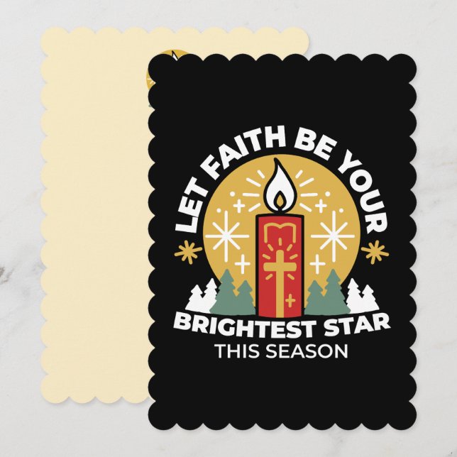 Låt Faith vara din ljusaste stjärna-ljusa konst Tack Kort (Fram/baksida)