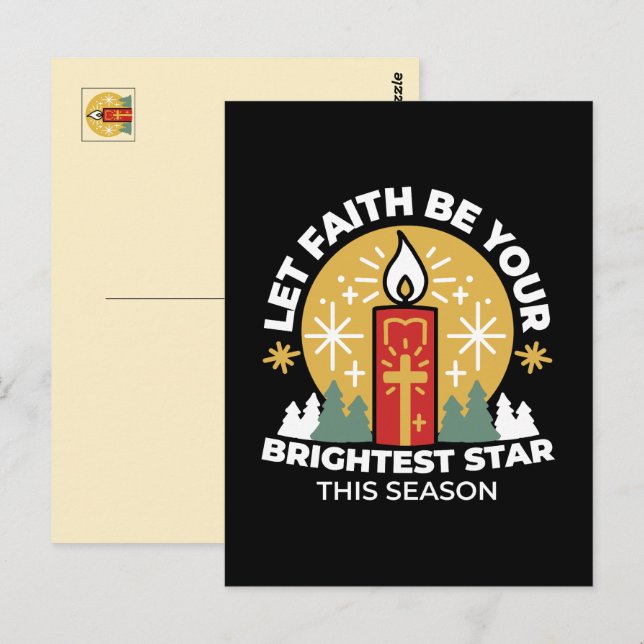 Låt Faith vara din ljusaste stjärna-ljusa konst Vykort (Fram/baksida)