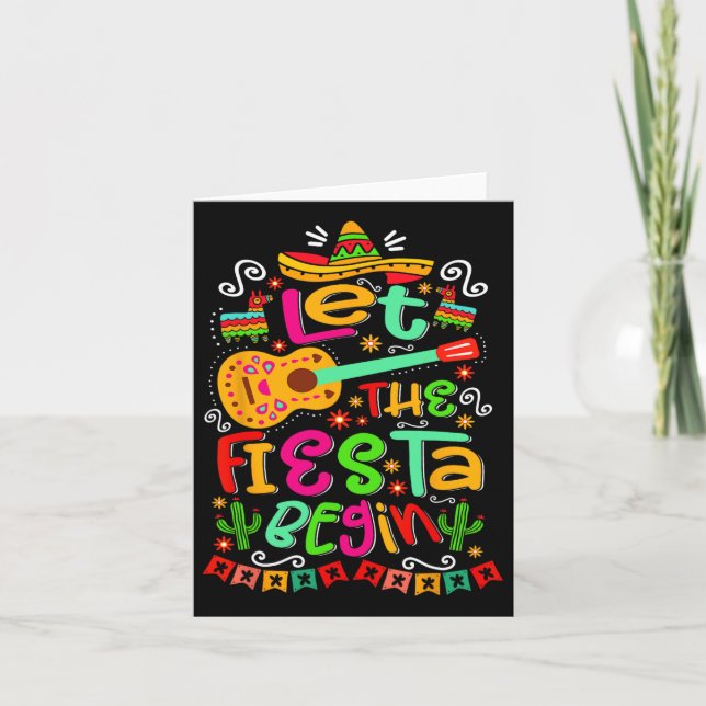 Låt Fiesta börja i Party Mexiko, mexikanska Cinco  Kort (Framsida)