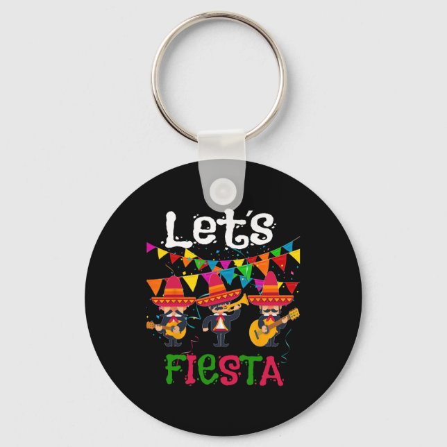 Låt Fiesta Funny Cinco De Mayo Mexican Mariachi Nyckelring (Framsida)