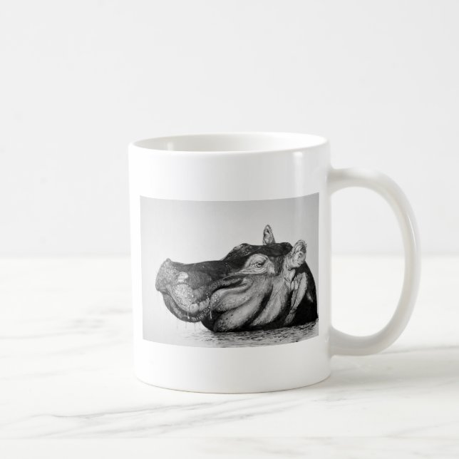 Lat flodhäst kaffemugg (Höger)