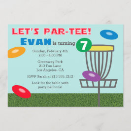 LÅT för diskettGolf för US PAR-TEE födelsedagsfest Inbjudningar
