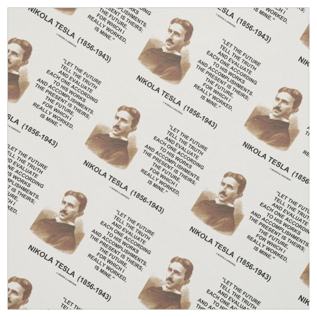 Låt framtiden berätta det sanningsNikola Tesla Tyg (Provkarta)