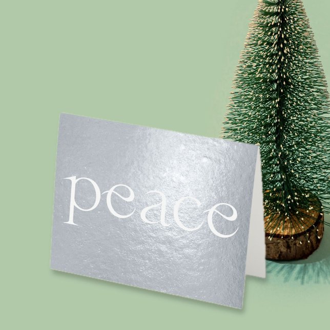 Låt fredshingerkortet för folie helgdag folierat kort (let peace shine foil simple elegant typography holiday card)