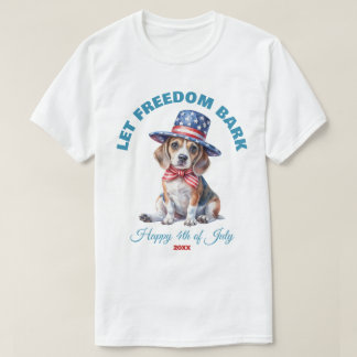Låt Freedom Bark 4:e juli Anpassningsbar Beagle Hu T Shirt