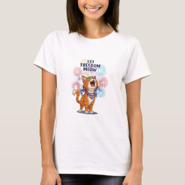 Låt Freedom Meow - Patriotic Fireworks Cat T-Shirt