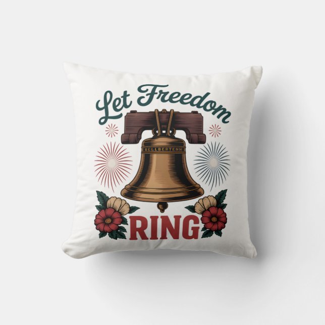 Låt Freedom Ring Bell Patriotic Kudde (Framsida)