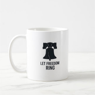 Låt Freedom Ring Bell Silhouette Modern USA-patrio Kaffemugg