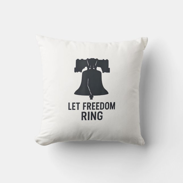 Låt Freedom Ring Bell Silhouette Modern USA-patrio Kudde (Framsida)