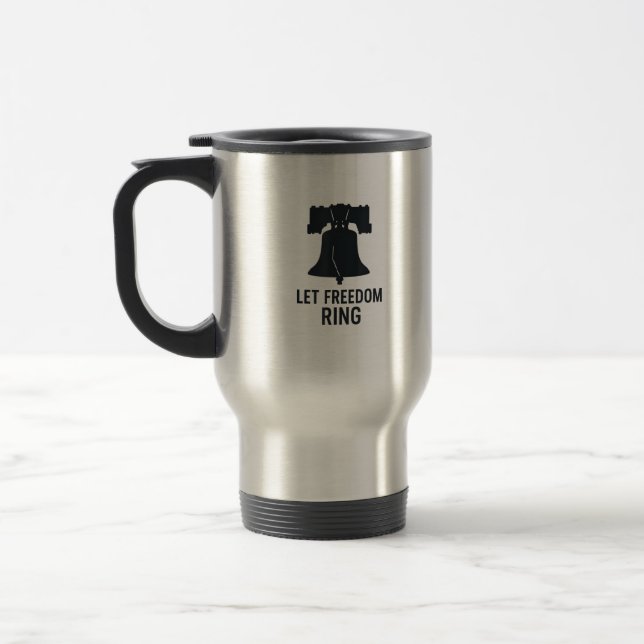 Låt Freedom Ring Bell Silhouette Modern USA-patrio Resemugg (Vänster)