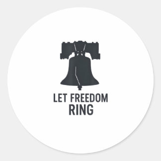 Låt Freedom Ring Bell Silhouette Modern USA-patrio Runt Klistermärke