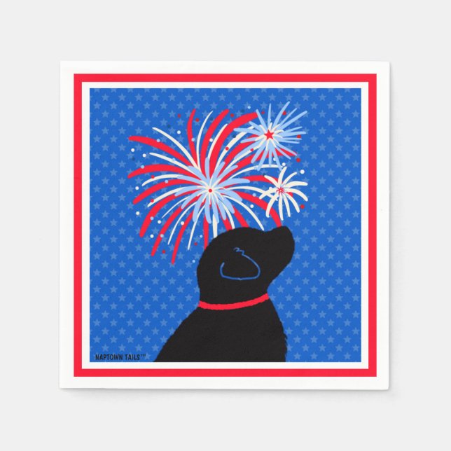 Låt Freedom Ring Black Hund Cocktail Napkins Pappersservett (Framsidan)