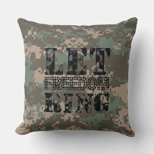 Låt FREEDOM Ring Camouflage Pillow Kudde (Framsida)