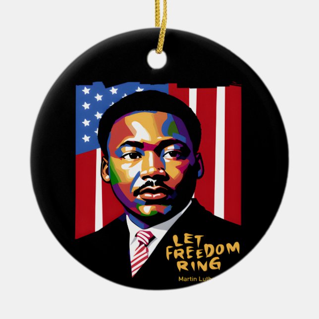Låt Freedom Ring FUNNY Citat Julgransprydnad Keramik (Framsidan)
