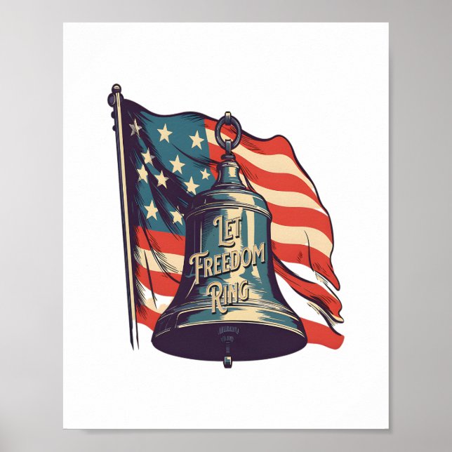 Låt Freedom Ring funny Sloth Poster (Framsidan)