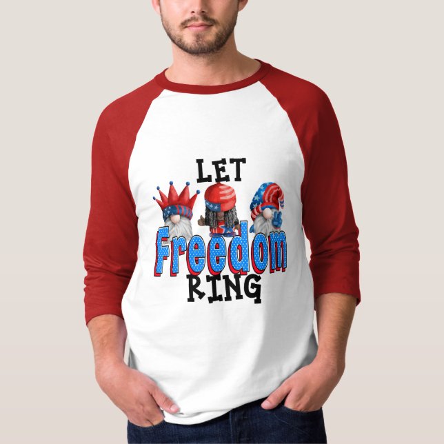 Låt Freedom Ring Gnomes T Shirt (Framsida)