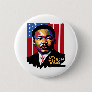 Låt Freedom Ring, MLK Quote, Black History Knapp