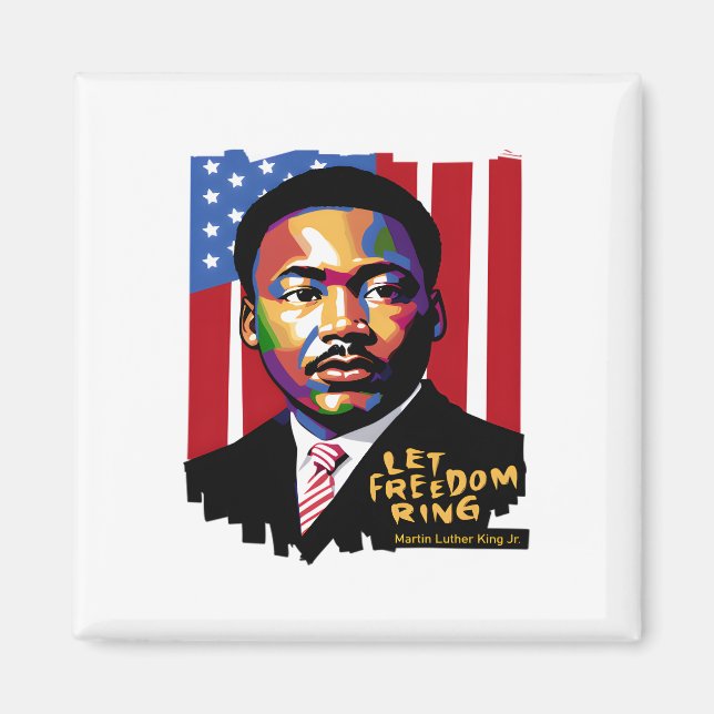Låt Freedom Ring, MLK Quote, Black History Magnet (Framsidan)
