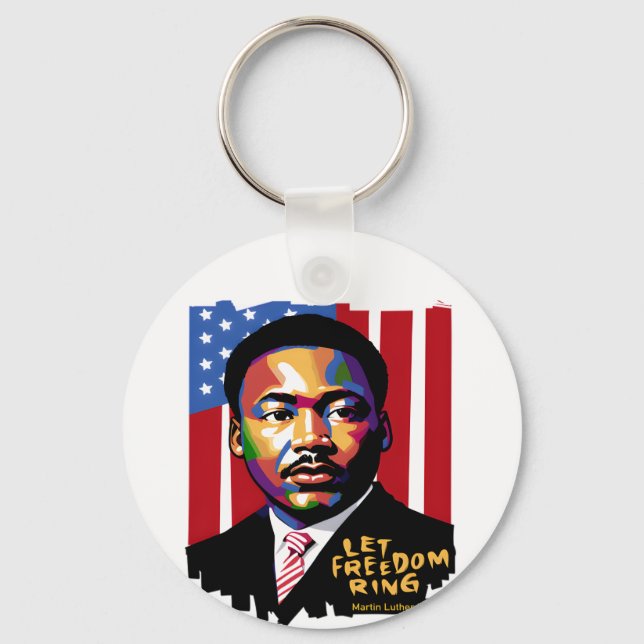 Låt Freedom Ring, MLK Quote, Black History Nyckelring (Framsida)