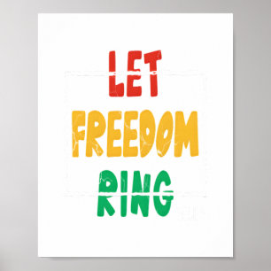 Låt Freedom Ring, MLK Quote, Black History Poster
