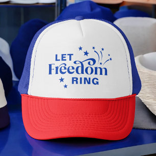 Låt Freedom Ring Patriotic Typography Keps