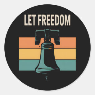 Låt Freedom Ring Sunset Bell Runt Klistermärke