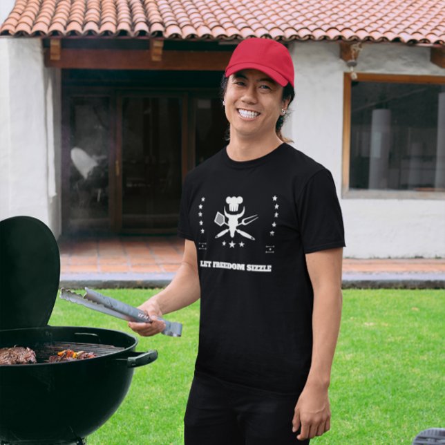 Låt Freedom Sizzle Patriotic BBQ T Shirt (Skapare uppladdad)