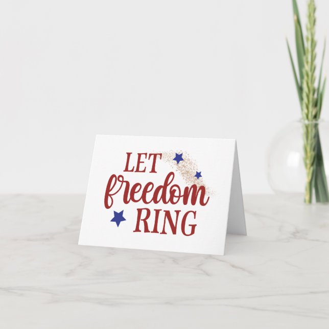 Låt friheten ringa 4 juli kort (Framsida)