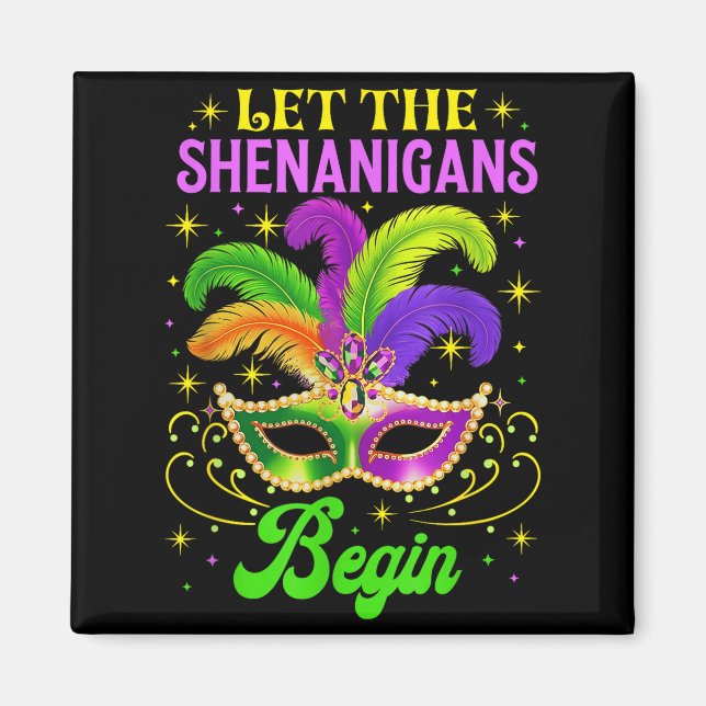 Låt gäckerna börja Narraktig Mardi Gras  Magnet (Framsidan)
