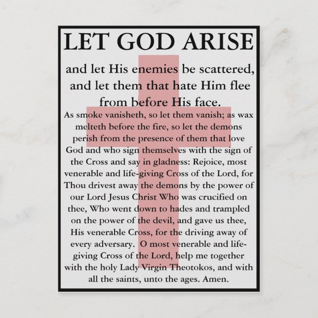 Låt Gud Arise Orthodox bönkort Vykort (Framsida)