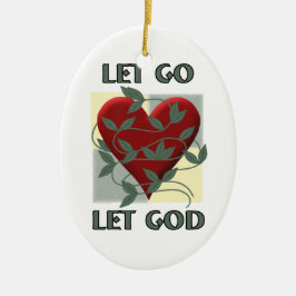 Låt Gud återvinna Slogan citera Red Heart Julgransprydnad Keramik