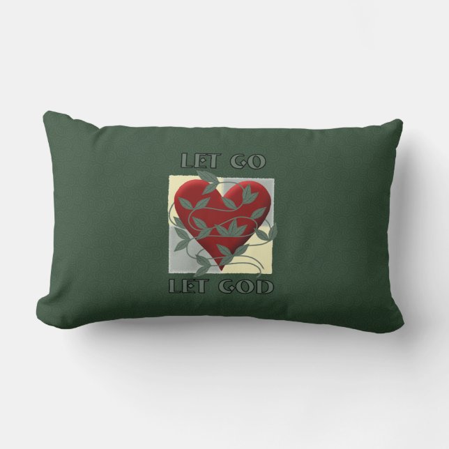 Låt Gud återvinna Slogan citera Red Heart Lumbarkudde (Framsida)