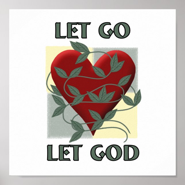 Låt Gud återvinna Slogan citera Red Heart Poster (Framsidan)