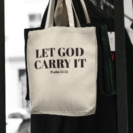 "Låt Gud bära den" Christian Bible Verse Tote Bag Tygkasse