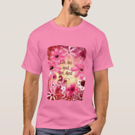 Låt Gud Blommigt Rosan Red T Shirt
