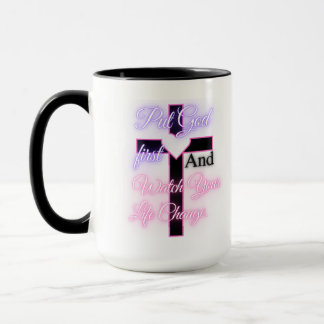 Låt Gud börja Bible inspirera Faith Mugg